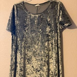 Olive green velvet dress